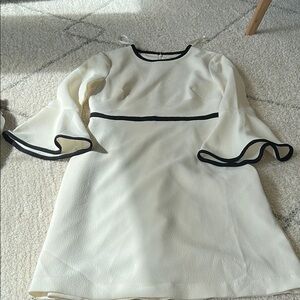 Eliza J Cream A-Line Dress with Bell Sleeves